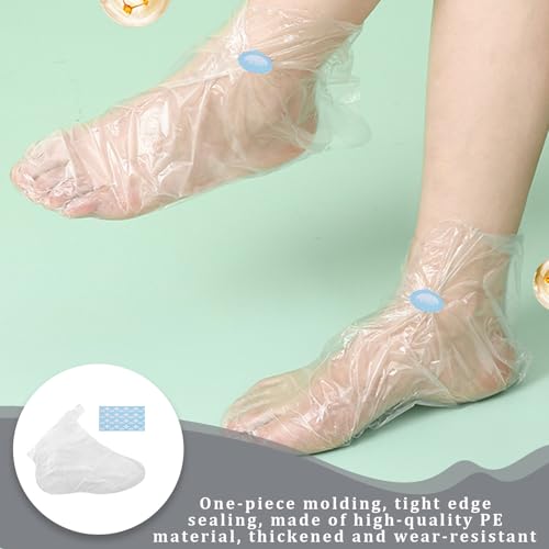 100 Stück Einweg Fußmaske,Clear Plastic Einwegstiefel Fussmaske, Fussmaske Socken,Plastiksocken,Fußabdeckungen,Fußmaske Socken Für Hot Spa, Wachsbehandlung,Fußbedeckungen, Taschen Für Fußpediküre