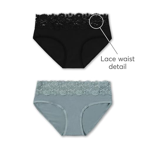 Image of Pact Women's Organic Cotton Bikini Underwear, Classic Fit Panties with High Cut Leg, 2 Pack