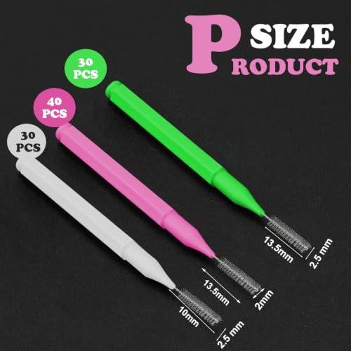 Image of Patelai 100 Pieces Braces Dental Brush for Cleaner Interdental Toothpick Dental Tooth Flossing Head Oral Hygiene Flosser Toothpick Cleaners Tooth Tool(Light Pink,Green,White,Mixed Size)