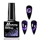 Lila Cat Eye Gel - Glitzer Nagellack Langanhaltend - Glänzend Katzenaugen Magnet Nagelack - Cateye Gel Nail Polish Soak-Off UV Nagellack für Frauen Nagelkunst DIY Zu Hause (Purple, 7.5 Ml)