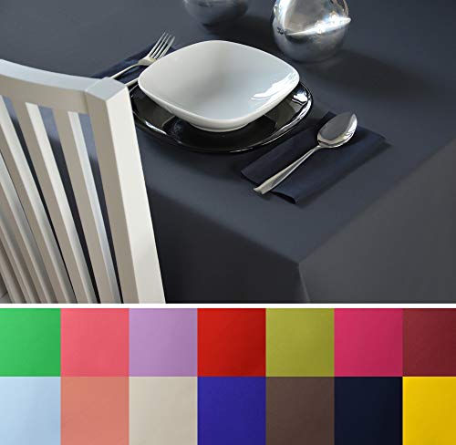 Roban Fashion Nappe de Table 26 Couleurs, Gris foncé, 140 x 250 cm