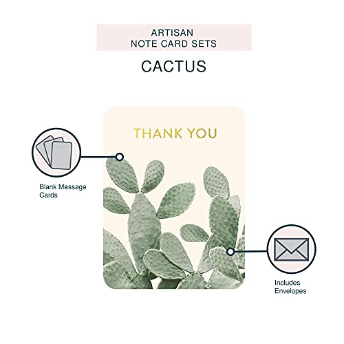 Image of Studio Oh! Artisan Note Cards Available in 6 Designs, Thank You, A Closer Look Cactus, Box of 8