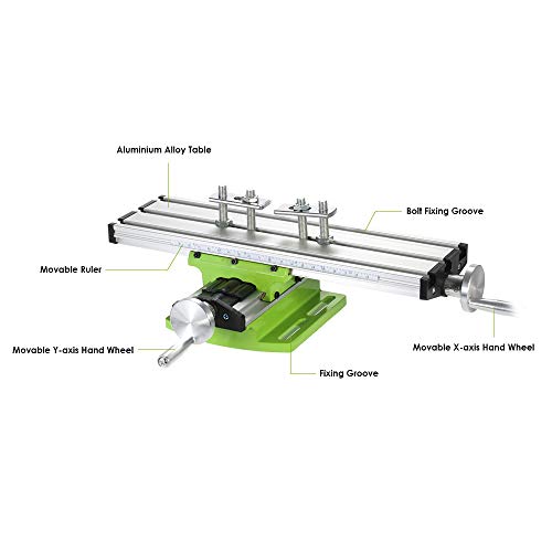 GMKD Mini Milling Machine Work Table, Portable Compound Bench with X-Y 2 Axis Adjustive, Multifunction Drilling Slide Table for Bench Drill, Electric Drill Stand