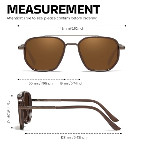 SODQW Tangle Free Aviator Sunglasses for Women Polarized Square Frame With UV400 Protection Sun Glasses for Driving4