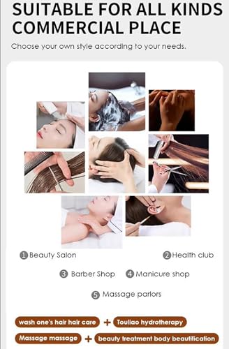 Image of Spa Shampoo Bed, Head Spa Scalp Shampoo Treatment Massage Bed, Water Circulation Massage Bed for Spas /Salons,Black