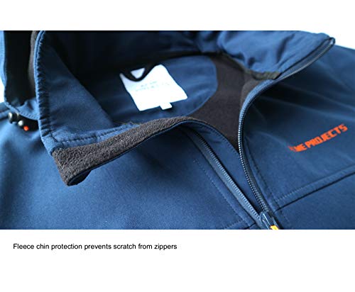 Image of Acmelogy Fleece Lined Softshell Jacket with Detachable Hood, Waterproof, Breathable, 8000mm /5000gm, YKK Zipper