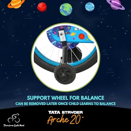 Image of TATA Stryder Arche 20T Kids Cycle with Integrated Carrier and Support Wheel with Basket | 2.40 inch Wide Tyres | Ideal for Age 5-10 Years for Boys and Girls. (Orange)