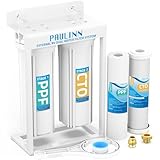 PAULINN External RV Dual Water Filters System, Lead-Free & BPA-Free Camper Water Filter with Brass Fittings & Mounting Bracket & Two Filters, Reduces Sediment, Chlorine, Bad Taste and Odors