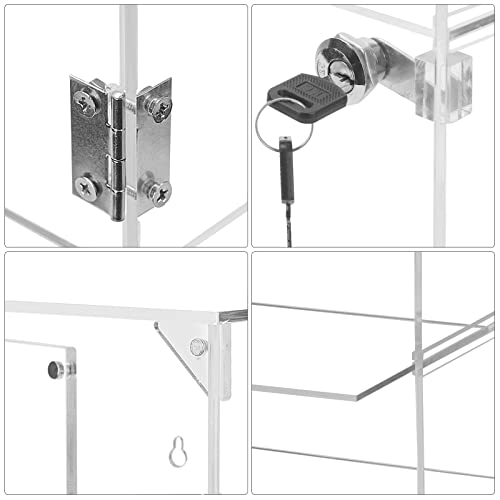 Choowin 4-Shelf Acrylic Display Case With Lock Key,Wall-Mounted Locking Display Case With Removable Shelves,Countertop Display Case For Collectible,Office Retail Store Safe Storage 11.8X5.9X15.7 Inch #TOP3