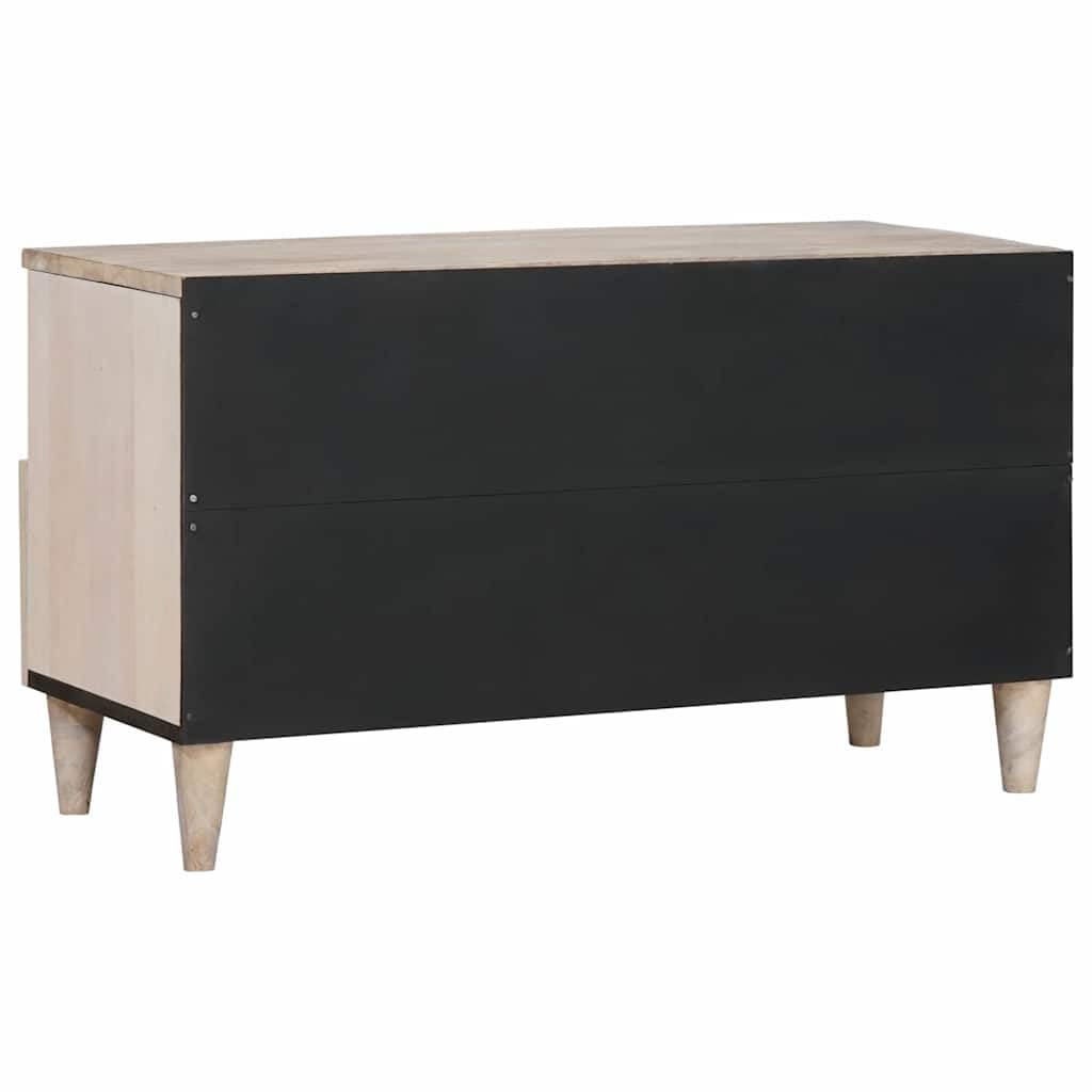 Mobile TV con cassetti, bianco, 80 x 33 x 46 cm, in legno, mobile multimediale a parete con ripiani, mobile basso moderno per soggiorno, home theater, archiviazione TV, ricevitore, DVD