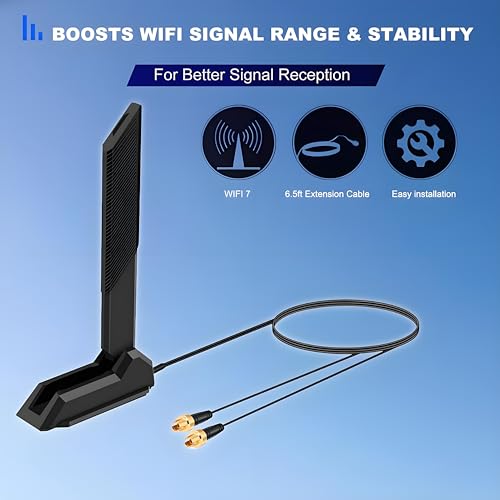 WiFi 7 Gaming Motherboard Magnetic Base Antenna with EZ-Plug Connector (NOT RP-SMA) for ASUS ROG Strix ASUS TUF/ROG Crosshair/Prime/ProArt Series WiFi 7 Gaming Motherboard, Slinkdsco by slinkdsco - Image 4