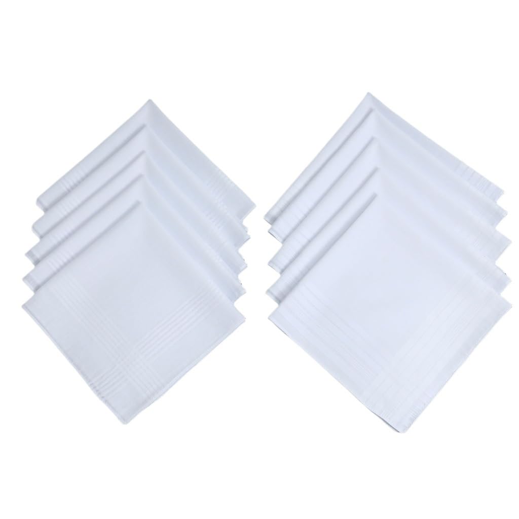 12 Stück reine weiße Taschentücher, Unisex-Taschentücher, Hochzeit Bräutigam und Braut Für Herren