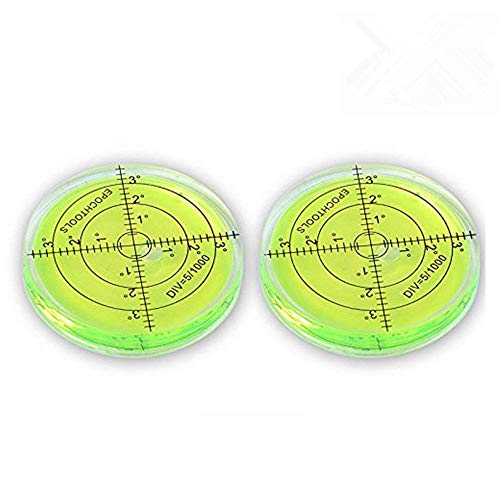 YOTOM 2x Bubble Spirit Level, 66x10mm Circular Surface Level Inclinometers, Fluorescent Yellow