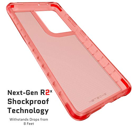 Image of Ghostek Covert Pink Samsung Galaxy S21 Ultra Case for Women Clear Protective Phone Covers Durable Slim Fit Shockproof Silicone Design Protection Designed for 2021 S21Ultra 5G (6.8 Inch) (Pink)