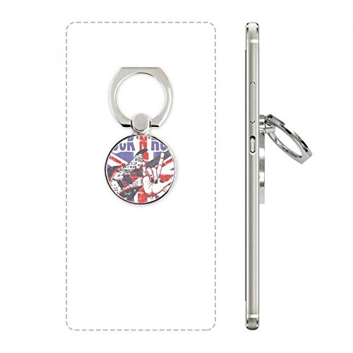 Soporte anillo para smartphone universal con diseño bandera de Inglaterra y guitarra de la roca