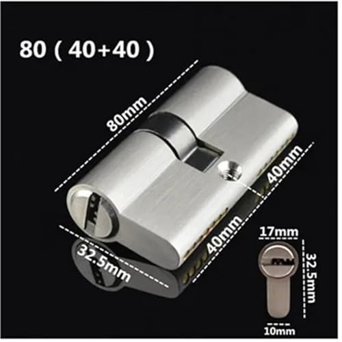 Cylindre de serrure de porte robuste 80mm barillet pour menuiserie