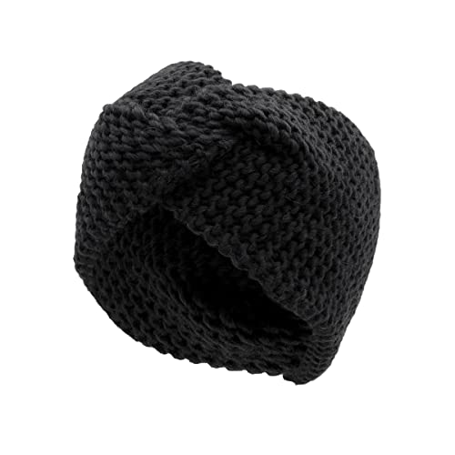 Colours-Beauty-Bandeau-de-cheveux-pour-femme-en-laine-Made-in-Italy-Noir-Cache-oreilles-pour-femme-dhiver-Protege-oreilles-femme-tricote-Serre-tete-pour-cheveux-Bande-Elastique-Cheveux