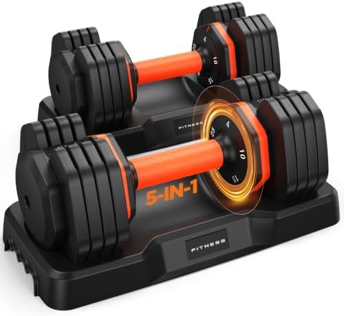 2026 Updated Adjustable Dumbbell Set of 2, 25 lb Pair (LifeOG)