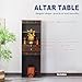 HDZNDH Altar Table with Drawer and Pull-Out Shelf, Altar Cabinet for Storage, Meditation Display for Spiritual Practice, Traditional Altar for Worship, Temple for Home Pooja Mandir