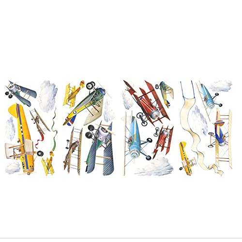 Nitcan Airplane Wall Decals, Watercolor Wall Stickers For Children Kids Baby Nursery Playroom Bedroom Decoration,Vintage Aircrafts Series For Boys Wall Decoration (Aircraft#2) #TOP6