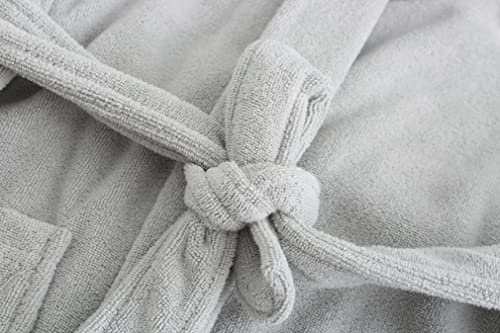 E.w Apparel Kids Boys Girls Hooded Towelling Bathrobe Dressing Gown 100% Cotton Terry Towel Soft Terry Cloth Robe 5-16 Years(Grey,11-12 Years) #TOP5