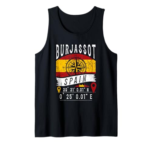 Burjassot Bandera España Coordenadas GPS De Burjassot Camiseta sin Mangas
