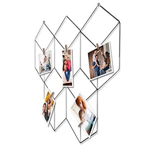 Image of Art Street Butterfly Shape DIY Metal Photo grid wall for photo hanging, wall decoration and display (size- 17 x 25 Inches) -Photo clips included