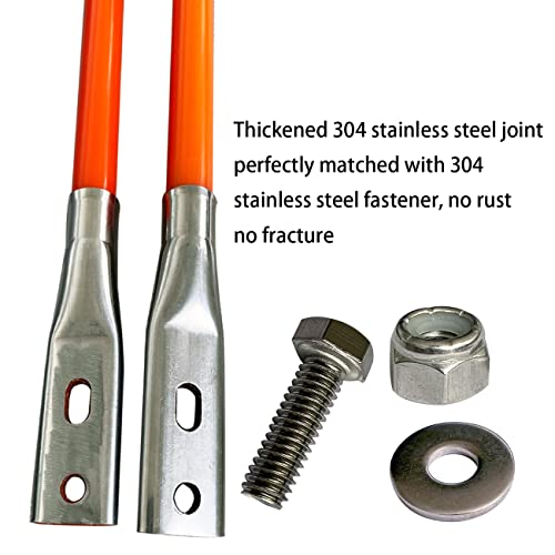 Fuyear Snow Plow Blade Markers Guides Kit 304 Stainless Steel Joint Bright Orange 28'' Upgraded Thickened Material High Visibility Never Break Never Rust Easy Installation Fit For Most Snow Plow #TOP1
