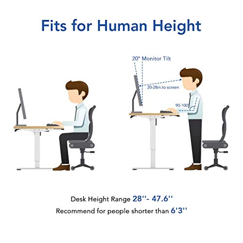 Flexispot Ec1 Essential 55 X 28 Inches Electric Stand Up Desk Workstation, Whole-Piece Desk Board Home Office Computer Standing Table, Height Adjustable Desk 2 Packages (Gray Frame + 55" White Top) #TOP7