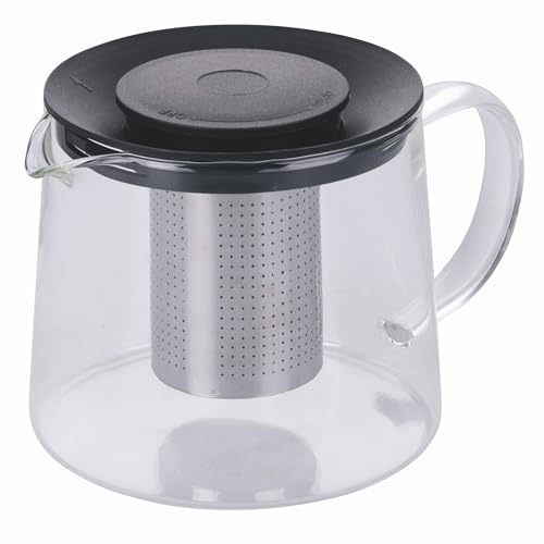 GALILEO Tetera redonda de 1 litro con infusor de vidrio borosilicato, SìChef