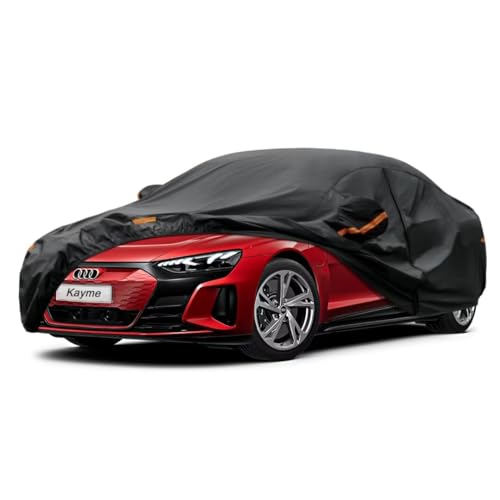 Kayme Sedan Car Cover Fit for Audi e-tron GT (2022-2025) Automobiles All Weather Waterproof, Outdoor Cover Sun Rain Protection, with Lock and Zipper D