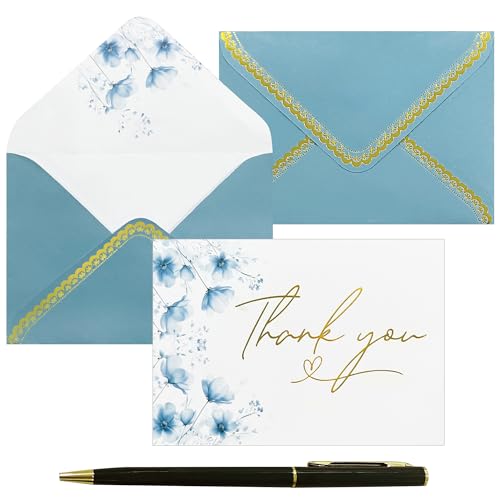 Set of 100 Thank You cards, thank you cards bulk size 5.2x3.7 inc...
