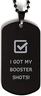 Covid-19 Vaccination Black Dog Tag, I GOT My Booster Shots for Your Dog and Puppy Safe from Covid-19