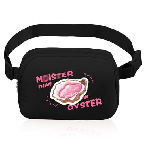 Belt Bag Fanny Packs for Women Seafood Lovers, Funny Oyster Crossbody Bag for Running Workout Sports, Waist Packs with Adjustable Strap, Humor Shellfish Gifts, Black
