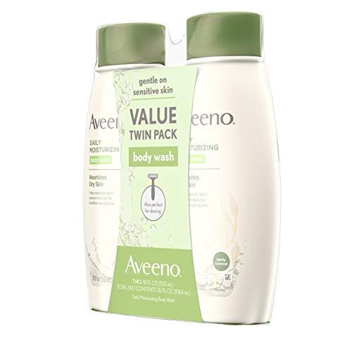 Aveeno Daily Moisturizing Soothing Oat Body Wash, Twin Pack, 18 fl. oz