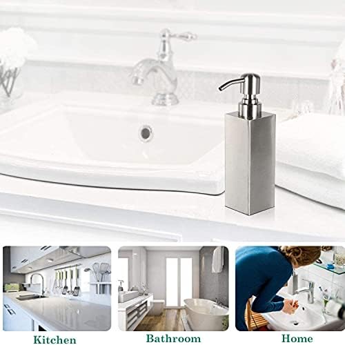 Soap Dispenser Pump,Meiyaa 4 Pack 304 Rust Proof Stainless Steel Soap Dispenser Pump Heads (Fit Standard 28cm Round Bottles)with 2 pcs Separating Funnels for Bathroom and Kitchen (4)