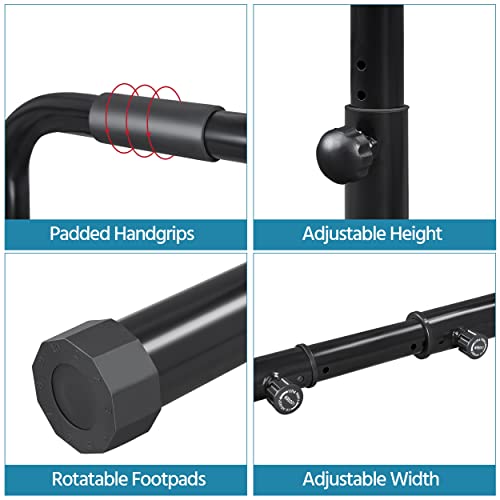 Yaheetech Adjustable Dip Station Pull Up Bars Body Press Bar Exercise for Home/Gym Muscular Training - Image 4