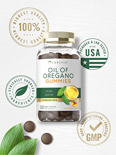 Carlyle Oregano Oil Gummies | 3000Mg | 120 Count | Natural Mango Flavor | Vegan, Non-Gmo, And Gluten Free Extract Formula | Traditional Herb Supplement #TOP4