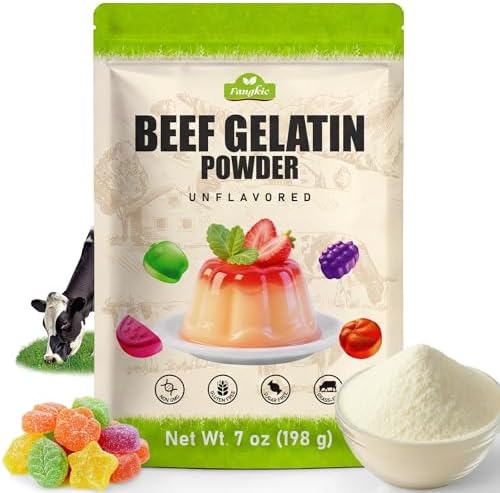Amazon.com : Beef Gelatin Powder Unflavored, 7 oz/198 g Grass Fed ...