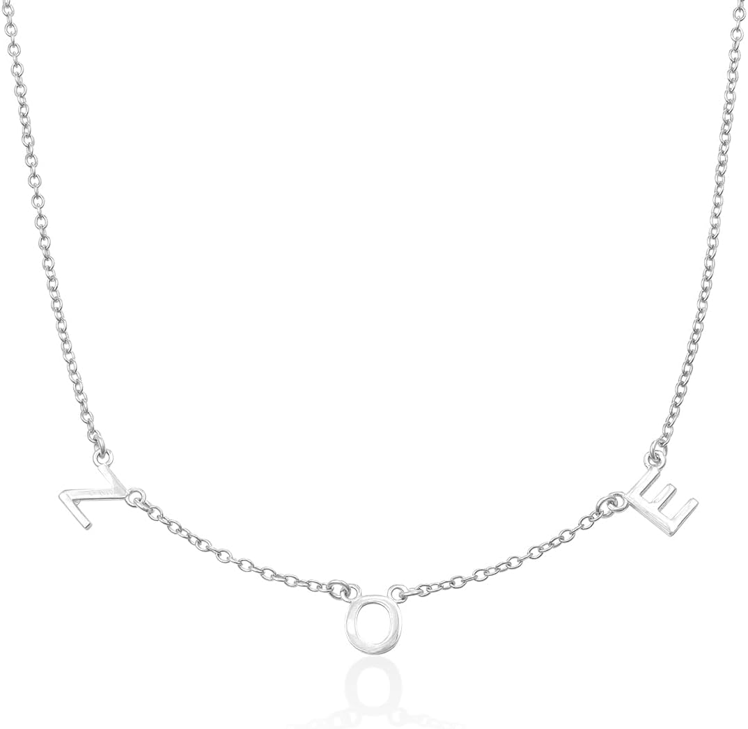 OAK & LUNA - Inez Multi Initial Necklace with Diamond or Gemstone Options - Personalized Letter Necklace - Gift for Mother's Day, Anniversary