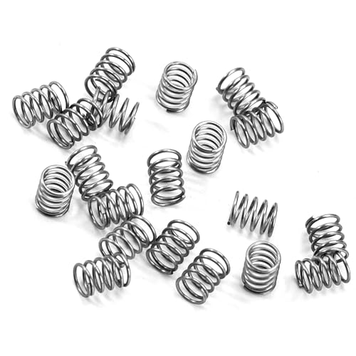 GUNGY Druckfeder Edelstahl Feder Druckfedern 5mm Drahtdurchmesser 0,4mm Außendurchmesser 4mm Länge 5mm Maximale Federkraft 0,3kg 20 Stück
