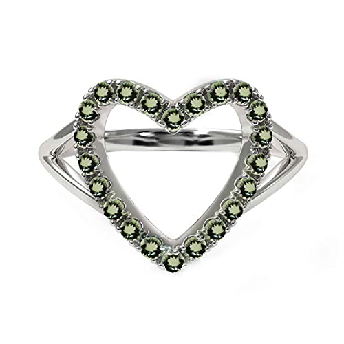 Choose Your Color Gemstone Heart Shape Ring Split Shank Engagement Proposal Chakra Healing Ring Latest Fashion Birthstone Minimalistic Jewelry for Her Available in Size:4,5,6,7,8,9,10,11,12