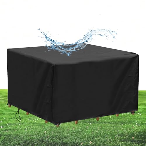 AXUWUH Outdoor Garden Furniture Covers, 88.58 x45.67 x32.28in/LxWxH Rectangular Patio Furniture Table and Chair Set Cover Outdoor 420D Heavy Duty Oxford Fabric Waterproof Anti-UV No Tear