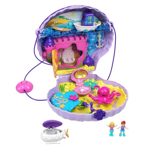 Polly Pocket Cofre Colgante Polly con Lila en Forma de Caracol, muñeca con Accesorios (Mattel GNH11)
