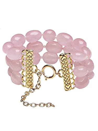 Image of Karatcart Glossy Finish Tumble Stone Studded Beaded Bracelet for Women