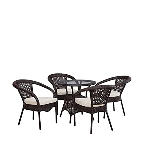 Image of Indiid Homes|D-8 Patio|Indoor| Outdoor| Living Room | Balcony | Garden | (4 Chair + 1 Table)|Furniture Set |Coffee Chair Set |Powder Coated|