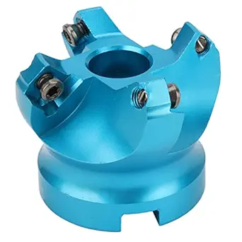 Face Milling Cutter Head, 4 Flute Coated Aluminum Alloy Oxidation Resistant Efficient Face Mill End Cutter High Hardness with Screwdriver for Metalworking