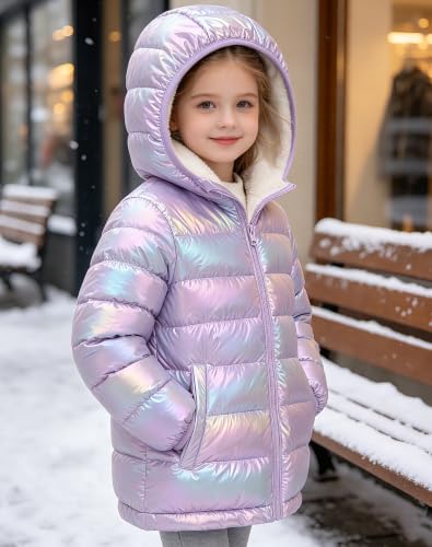 Image of Lovekider 4-12 Years Girls Hooded Puffer Jacket Warmth Padded Winter Coat