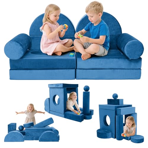 VERASCOT Modular Kids Play Couch 13Pcs Kids Sofa for Playroom,