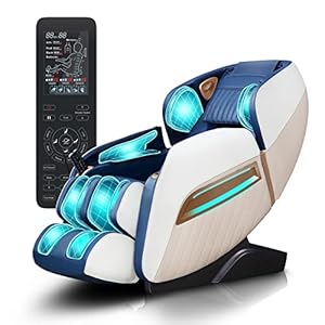 Massage Chair, Full Body Massage Chairs with Zero Gravity AI Voice Control Intelligent Body Scan Detection SL Track Foot Massage 3D Massage Recliner Bluetooth Speaker Airbags Blue
